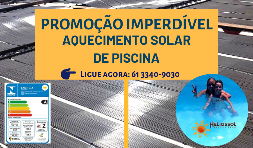 Piscina aquecida com coletores "A" no Inmetro &eacute; na Heliossol